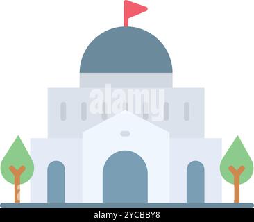 Government Building icon vector image. Suitable for mobile application web application and print media. Stock Vector
