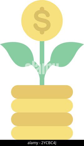 Growth Investing icon vector image. Suitable for mobile application web application and print media. Stock Vector