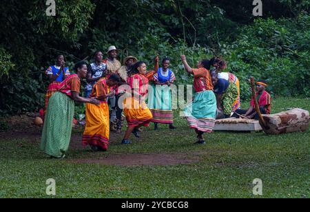 Batwa Dancers Performing Traditional Dance Stock Photo