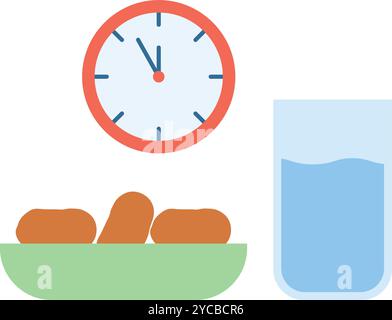 Iftar icon vector image. Suitable for mobile application web application and print media. Stock Vector