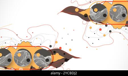 Abstract art wireframe background. Modern science or technology art elements. Surface illustration. Hand made vector. Stock Vector
