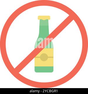 No Alcohol icon vector image. Suitable for mobile application web application and print media. Stock Vector