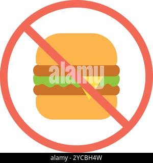No Food icon vector image. Suitable for mobile application web application and print media. Stock Vector