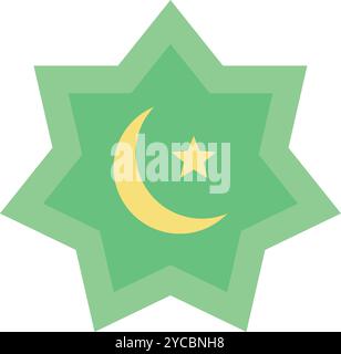 Rub El Hizb icon vector image. Suitable for mobile application web application and print media. Stock Vector