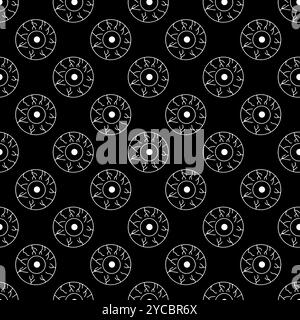 Seamless pattern with hand drawn Halloween eyeballs Stock Vector