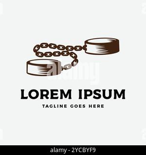 Vintage Retro Metal Prison Bondage Handcuffs Ankle Icon Illustration Design Vector Stock Vector