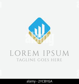 Simple Minimalist Modern Business Trade Chart Diagram Bar Logo Design Vector Stock Vector