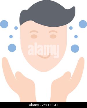 Wash Face icon vector image. Suitable for mobile application web application and print media. Stock Vector