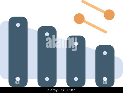 Xylophone icon vector image. Suitable for mobile application web application and print media. Stock Vector