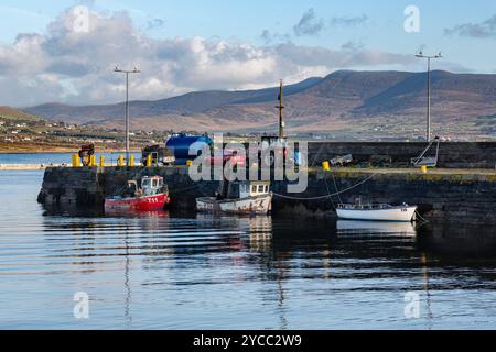 Fishing Boats in the harbour at Knightstown, Valentia Island, County Kerry, Ireland Stock Photo