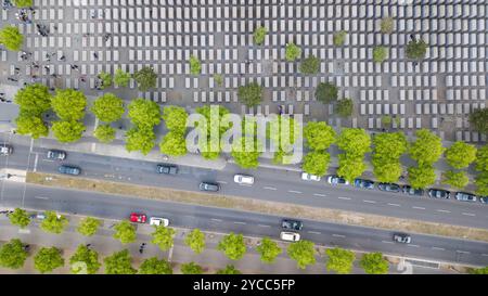 Aerial view of the Monument to the victims of the Holocaust in the form of a great maze Stock Photo