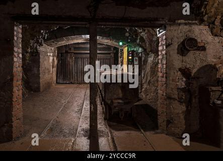 historic machinery of a abandoned mining site Stock Photo