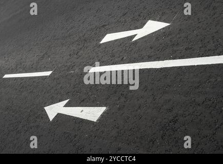 Bidirectional Marking Arrows On A Road Or Cycle Lane Stock Photo