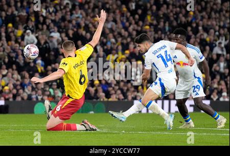 Leeds United's Manor Solomon (left) and Blackburn Rovers' Sondre ...