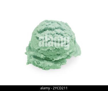 Scoop of yummy ice cream isolated on white Stock Photo