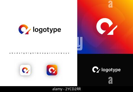 Sporty futuristic angular logo. Sharp geometric dynamic edges letter I ...
