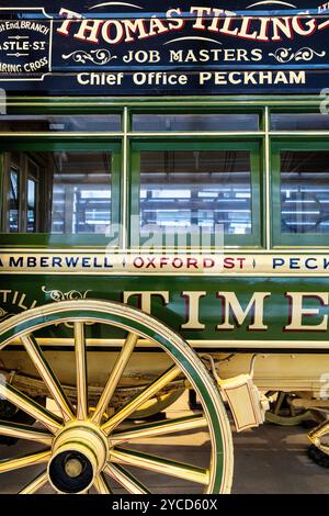 Victorian era Thomas Tilling horse bus which ran around 1875-1895, London Transport Museum, London, England Stock Photo