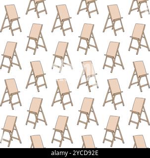 Vector seamless pattern of hand drawn easel Stock Vector
