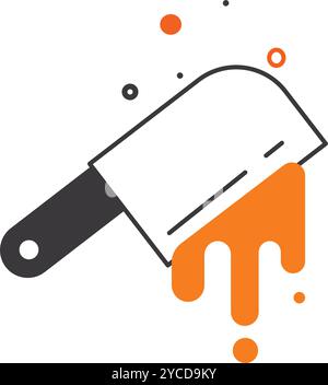 Halloween butcher knife with dripping blood design, Vector Stock Vector