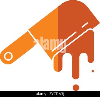 Halloween butcher knife with dripping blood design, Vector Stock Vector