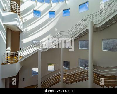 Modern Interior of Art Gallery and Museum in Des Moines, Iowa Stock Photo