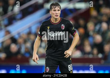 Giovanni Fabbian of Bologna during the UEFA Champions League, League Stage Aston Villa vs Bologna at Villa Park, Birmingham, United Kingdom, 22nd October 2024  (Photo by Gareth Evans/News Images) Stock Photo