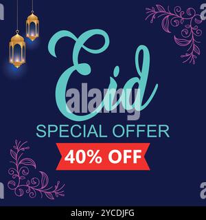 Eid Sale banner, Eid special offer Stock Vector