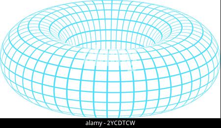 Geometric 3d Mesh Donut Stock Vector