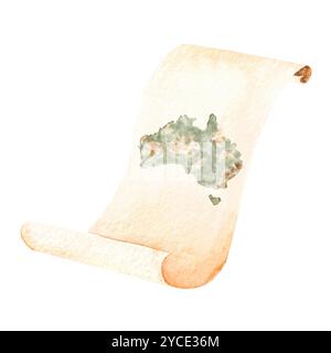 old world scroll map isolated 3d illustration Stock Photo - Alamy