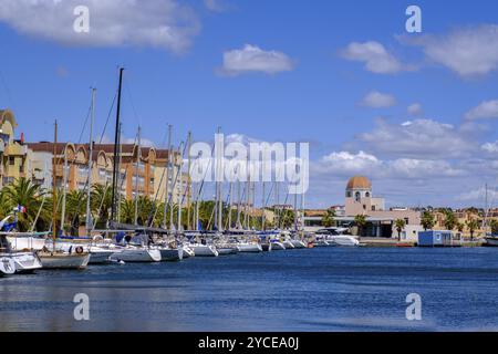 Harbour, Port de Gruissan, Departement Pyrenees-Orientales South of France, France, Europe Stock Photo