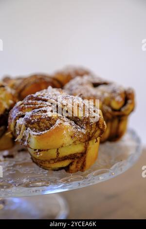 Cinnamon buns, food, pastries, Cafe Liebelei, Bairawies, Toelzer Land, Upper Bavaria, Bavaria, Germany, Europe Stock Photo