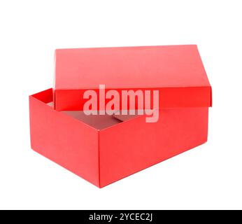 Opend red shoe box isolated on a white background Stock Photo