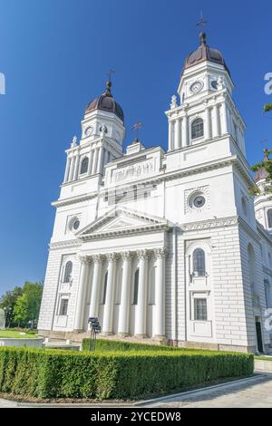 The Metropolitan Cathedral in Iasi, Romania. It is the largest historic Orthodox church in Romania. A landmark church in Iasi on a sunny summer day wi Stock Photo