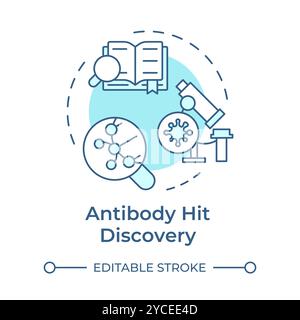 Antibody hit discovery soft blue concept icon Stock Vector
