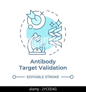 Antibody target validation soft blue concept icon Stock Vector