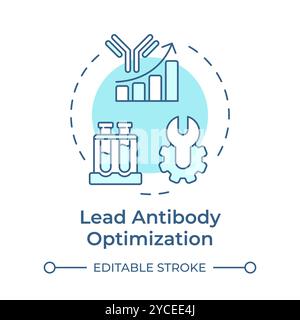Lead antibody optimization soft blue concept icon Stock Vector
