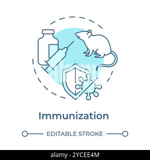 Immunization soft blue concept icon Stock Vector