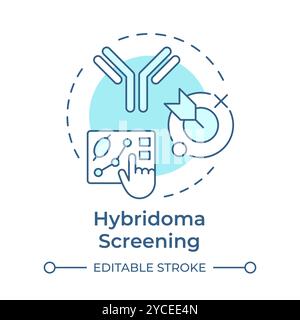Hybridoma screening soft blue concept icon Stock Vector