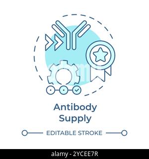 Antibody supply soft blue concept icon Stock Vector