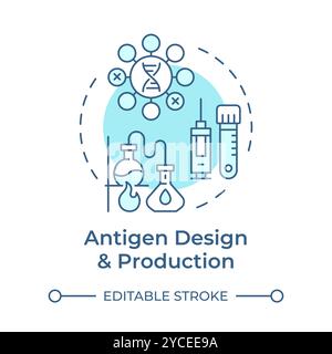Antigen design and production soft blue concept icon Stock Vector