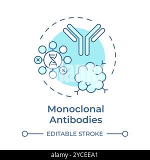 Monoclonal antibodies soft blue concept icon Stock Vector