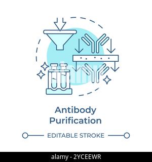 Antibody purification soft blue concept icon Stock Vector