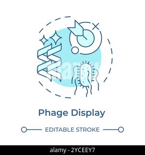 Phage display soft blue concept icon Stock Vector
