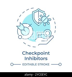 Checkpoint inhibitors soft blue concept icon Stock Vector