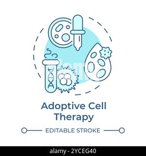 Adoptive cell therapy soft blue concept icon Stock Vector