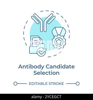 Antibody candidate selection soft blue concept icon Stock Vector