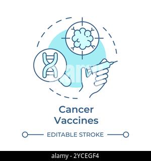 Cancer vaccines soft blue concept icon Stock Vector