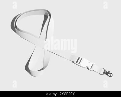 Blank White Badge Lanyard Lace Mockup 3D Stock Photo - Alamy