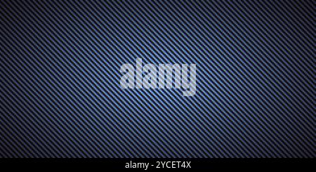 Black and blue diagonal carbon fiber seamless texture pattern vector illustration. Stock Vector