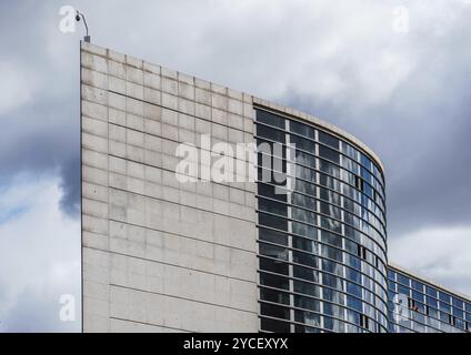 Madrid, Spain, February 24, 2024: Facade of the modern addition to Congress of Deputies, government of Spain, Europe Stock Photo